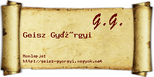 Geisz Györgyi névjegykártya